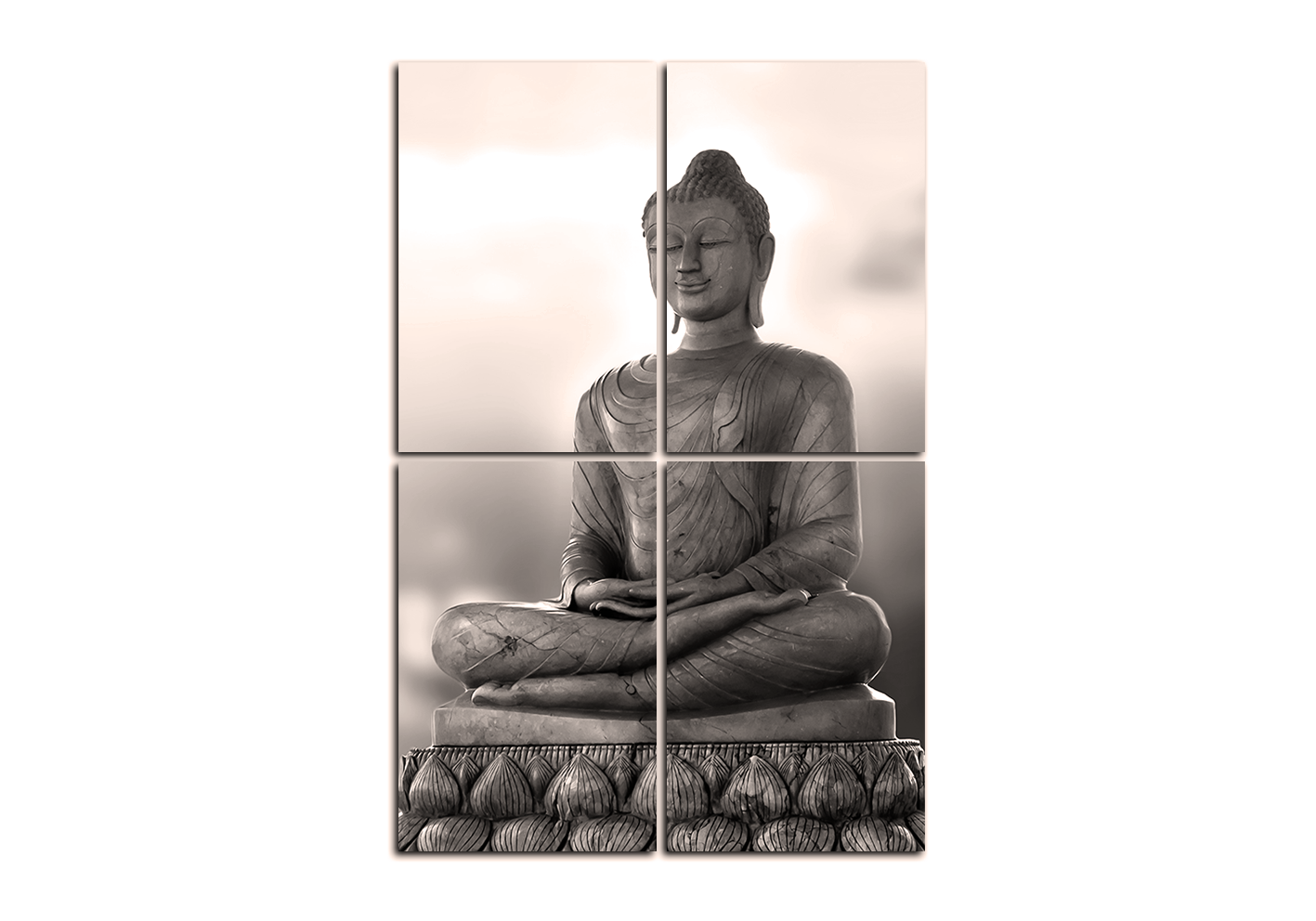 Obraz na plátně - Buddha a západ slunce - obdélník Obraz na plátně - Buddha a západ slunce - obdélník